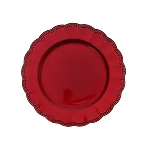 Round Metal Charger Plate with Polished Finish and Dotted Edge Design for Modern Table Setting metal charger plate - Product Image 2