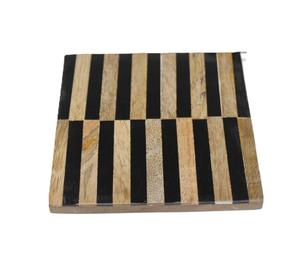 ชุดจานรองแก้วสไตล์มินิมอล ทำจากแผ่น MDF พร้อมเรซิ่นฝังลาย  แผ่นรองจานและแก้ว  ชุดจานรองแก้วสำหรับเครื่องดื่มและเครื่องครัว ราคาดีที่สุด - Product Image 4