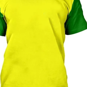 T-shirt personnalisé pour femme avec logo frontal, col contrastant vert-jaune, en coton respirant, lettres grecques personnalisées, vente en gros - Product Image 5