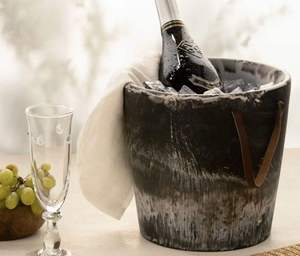 Enfriador de vino de resina hecho a mano en India, cubitera de resina de calidad premium con textura de remolino blanco para botellas de vino, bares y bañeras de vino. - Product Image 1