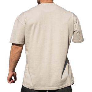 Camisetas de hombre de alto rendimiento Camisetas transpirables de manga corta con logotipo personalizado en blanco liso de algodón de ajuste holgado a precios baratos - Product Image 4