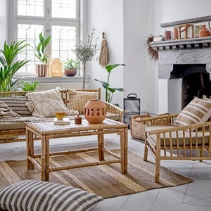 Canapé en bambou naturel, long banc en bambou, meubles en bambou écologiques pour salon, patio, jardin, hôtel, usage en resort - Product Image 4