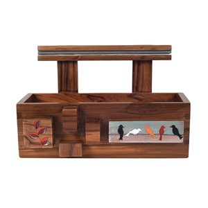Porte-revues bohème en bois de pin peint à la main, vente en gros |   Art de Jaipur - Product Image 1