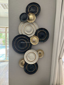Décoration murale moderne en métal vertical, sculpture florale blanche vieillie encadrée, pour salon et chambre à coucher - Product Image 6