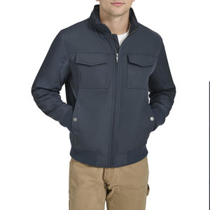 Veste bomber grise pour homme Econex Sports, fermeture éclair sur le devant, coupe décontractée, coupe-vent, en coton, tricotée, pour l'automne - Product Image 1