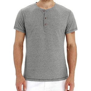 T-shirt Henley basique à manches courtes pour homme, coupe ajustée, 2026, décontracté, de haute qualité, imprimé, coupe ajustée, léger - Product Image 5