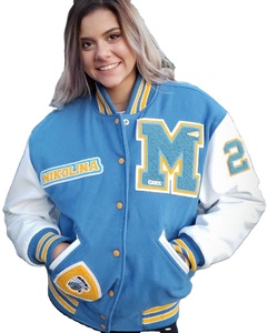 Vestes pour femmes avec propre logo personnalisé Vestes universitaire en chenille à patchs Veste à logo streetwear - Product Image 1