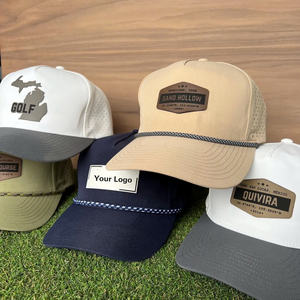 Venta al por mayor sombrero fabricante logotipo personalizado 5 paneles impermeable poliéster Golf deporte láser corte agujero perforado gorra de béisbol cuerda - Product Image 4