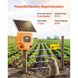 Chargeur de clôture solaire 1J 10kV, portée de 3 km, kit d'électrificateur de clôture électrique, résistant aux prédateurs 3 - Product Image 2