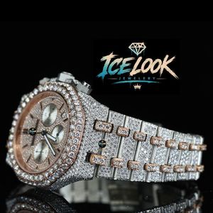 ICE LOOK นาฬิกาโครโนกราฟสแตนเลสสตีลสุดหรูสำหรับทุกเพศ หน้าปัด 42 มม. คริสตัลแซฟไฟร์ ระบบอนาล็อก กลไกคู่ สายขนาด 20 มม. เครื่องประดับ - Product Image 2