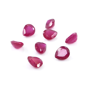 Rubis naturels de Bangkok, formes poire calibrées 6x7mm, pierres précieuses de rubis naturelles facettées en vrac pour la fabrication de bijoux, prêtes à l'emploi - Product Image 1