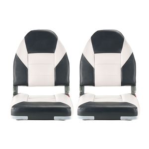 Sedile Pieghevole per Barca da Pesca con Schienale Alto, Cuscino in Spugna Ispessita, Rivestimento in Pelle PVC Impermeabile, Coprisedile in Lega di Alluminio - Product Image 1
