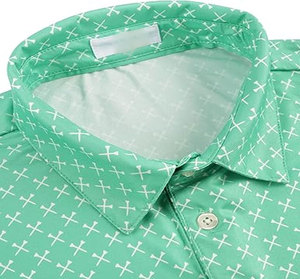 Chemises de golf pour hommes à manches courtes, imprimées, décontractées, athlétiques, avec poche, en tissu toile, infroissables, style gothique, extensibles sur les côtés - Product Image 3
