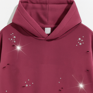 SHH INDUSTRIES เสื้อฮู้ดดี้พรีเมียมแบบสั่งทำพิเศษ ตกแต่งด้วยคริสตัลสไตล์วินเทจ กันลม ระบายอากาศได้ดี ผลิตจากผ้าฝ้าย 100% หนานุ่ม เหมาะสำหรับฤดูหนาว เป็นมิตรต่อสิ่งแวดล้อม - Product Image 3
