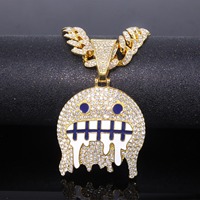 Collier pendentif hip-hop tendance en moissanite de fournisseur indien pour les amateurs de mode et les accessoires de musique rap, disponible à la vente