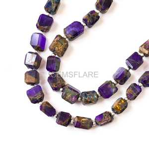 Aaa Mohave Amethyst Nugget Beads 5x7-6x8MM Copper Turquoise Faceted Tumble Shape Beads Amethyst Wholesale Beads For Jewelry Maki - Product Image 3
