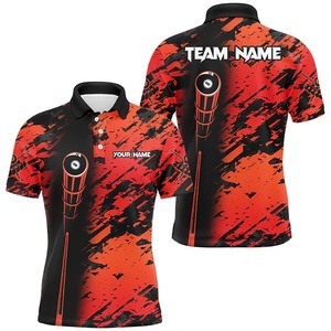 Camiseta de Billar Personalizada para Hombre, Tejido de Punto de Poliéster/Algodón, Manga Corta, Secado Rápido, Diseño Deportivo para Billar y Snooker - Product Image 3