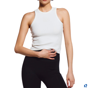 Camiseta sin Mangas Blanca para Mujer, Estilo Jersey, Casual, Verano, Corte Ajustado, Transpirable, Secado Rápido, Uso Diario, OEM, ODM, Personalizable - Product Image 3