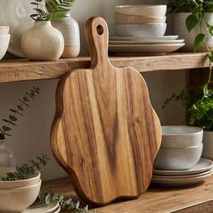 Planche à découper en bois d'acacia gravée en forme de fleur, fabriquée à la main, pour la cuisine, vente en gros, planche à découper pour fromage, best-seller - Product Image 2