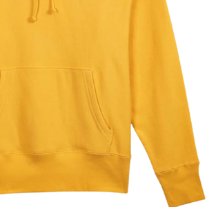 Sweat-shirt à capuche jaune uni pour homme, coupe classique, en molleton de coton, décontracté, avec poche avant, idéal pour l'automne, à prix réduits - Product Image 3