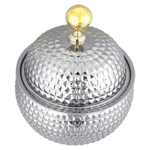 High-Quality Diamond Hammered Stainless Steel Casserole Insulated Hot Pot Food Warmer With Brass <b>Knob</b> For Home Hotel & Events - Product Image 1