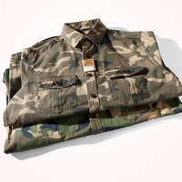 Chemise Cargo Homme Camouflage Tie-Dye Respirante Hip Hop Automne Multi-Poches Vintage Décontractée Ample en Tissu Sergé 100% Coton Séchage Rapide