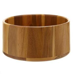 Bol de service en bois d'acacia naturel, design rond décoratif, vaisselle rustique en bois pour la salle à manger et la décoration - Product Image 2