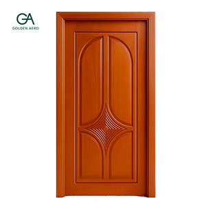 Puerta Corredera de Madera Sólida de Estilo Mid-Century con Tallado Geométrico para Hogares Contemporáneos, Fabricación Personalizada GA-28S - Product Image 1