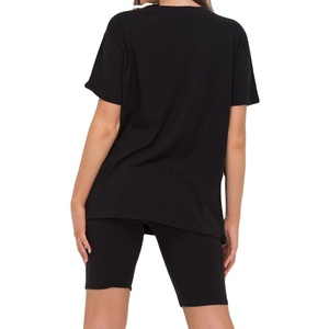 2026 conjunto de camisa y pantalones cortos deportivos de gran tamaño personalizados para mujer, ropa de verano transpirable con patrón sólido de manga corta - Product Image 4