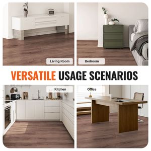 Piastrelle in Vinile a Incastro 48 X 7,3 Pollici, 10 Piastrelle, Spessore 5,5mm, Effetto Legno Marrone Scuro, Kit Pavimentazione Fai-da-Te per Cucina, Superficie EIR in PP - Product Image 6