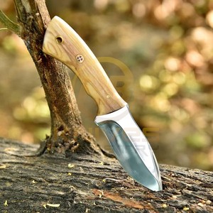 Cuchillo de Camping RB Knives con Mango de Madera, Hoja Fija de Acero de Damasco, Punta Caída, Herramienta de Supervivencia para Exteriores, 8 Pulgadas, 3 Años de Garantía - Product Image 1