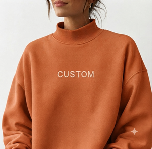 Sudadera Oversize de Cuello Alto para Mujer, de Algodón Grueso y Felpa, Personalizable con Logotipo, OEM - Product Image 1