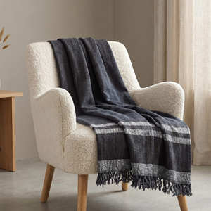 Plaid en coton à carreaux marron chocolat 50x60 pouces, tissé à la main, pour canapé, décoration d'intérieur confortable, vente en gros - Product Image 2