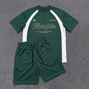 Custom <b>Men's</b> Shorts Set Cotton Tracksuit Two Piece <b>Summer</b> Streetwear Sports Casual T Shirt Short Set Plus Size Jogger Suit - Product Image 3