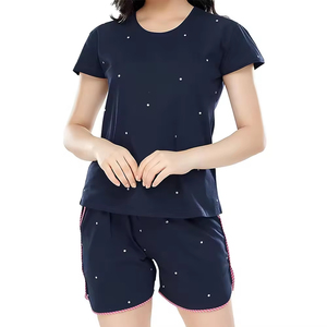 Custom Logo Women T-Shirts <b>Knee</b> Shorts Set Cotton Knitting Streetwear Regular Fit Casual Custom Printing Pattern Decoration - Product Image 1