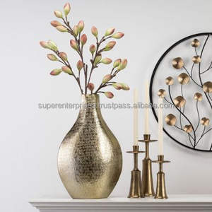 Designer Metal <b>Flower</b> <b>Vase</b> For Decorative Table Accent With Unique Shape And Artistic Metal Work - Product Image 2