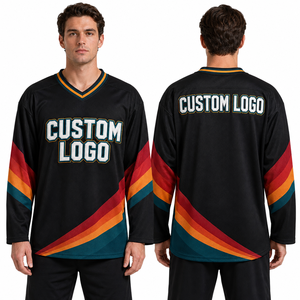 Maillot de hockey sur glace à col en V, personnalisation en gros, conception graphique sur mesure, couleurs, tailles, vêtements, production et personnalisation de vêtements - Product Image 1