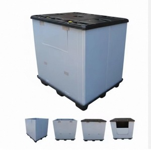 กล่องพาเลทพลาสติก HDPE แบบพับได้สำหรับงานหนัก พร้อมฝาปิด สำหรับจัดเก็บในอุตสาหกรรม - Product Image 3