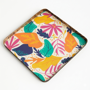 Modern Enamel Metal Tray Handmade <b>Square</b> Serving Platter Food Dessert Tray Decorative Enamel Serving Trays For Wholesale plates - Product Image 1