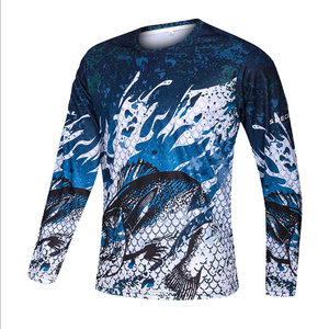 Chemise de pêche à manches longues pour homme, impression par sublimation, UPF 50, anti-UV, polyester, motif animal, pull-over, écologique - Product Image 1