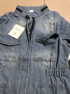 Women's <b>Denim</b> <b>Jacket</b> Light Wash Stonewashed Casual Zipper Front Regular Fit Autumn Style Solid Color Cotton Fabric - Product Image 4