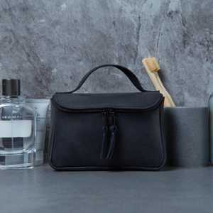 Genuine Leather Toiletry Bag <b>Mens</b> Dopp Kit Travel Wash Bag Shaving Kit <b>Pouch</b> Custom Brand Logo Wholesale Price TYG-0139 - Product Image 2