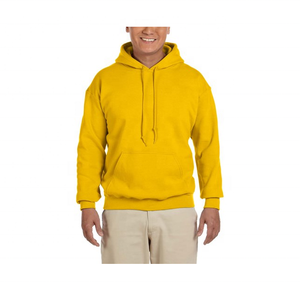 Sweat-shirt à capuche jaune pour homme, manches régulières, couleur unie, tricoté en molleton bouclette, style automne, sans doublure - Product Image 1