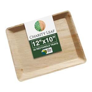 Vassoio Rettangolare in Foglia di Palma Naturale 12 x 10 Pollici per Decorazione Tavola e Stoviglie per Feste - Product Image 4