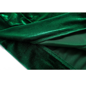 Women's Dark Green <b>Velour</b> Hooded <b>Tracksuit</b> Set Full Sleeve Solid Color Casual Winter Wear Drawstring Pants and Pullover Top - Product Image 6