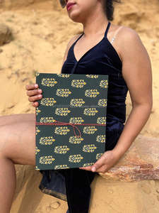 Nueva cubierta dura hecha a mano Real tela Cierre de hilo seguro diarios Boho Vintage cubierta colorida sin forro hoja reciclada diarios - Product Image 3