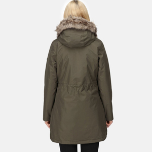 Mass Scale Ladies <b>Women's</b> Faux <b>Fur</b> Hood Parka <b>Coat</b> Quilted Padded Warm Jacket Winter Season Wear Stylish Thermal Fashion Puffer - Product Image 1