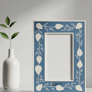 Cadre photo décoratif en os bleu incrusté, design artisanal fait main - Product Image 5