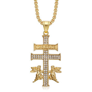 Collar con Colgante de Cruz de Caravaca Chapado en Oro de Plata de Ley 925 con Diamante Cultivado en Laboratorio, Joyería Fina de Lujo, Regalo para Mujer - Product Image 2