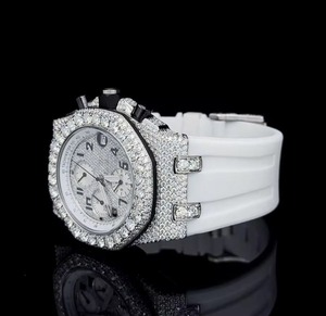 Montres automatiques mécaniques Bus Down Hip Hop Iced Out Diamond avec diamants VVS Moissanite, testées au diamant, en stock aux États-Unis et au Royaume-Uni - Product Image 1